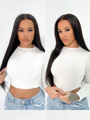 Brooklyn Hair Jet Black Silky Straight Glueless Wig 5x5 Swiss HD Pre-Cut Lace 180% Density 24-26" / Jet Black