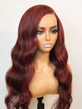 Brooklyn Hair Loose Body Wave Glueless Wig Invisible Small Knots 5x5 Swiss HD Pre-Cut Lace 180% Density 14-16" / Reddish Brown