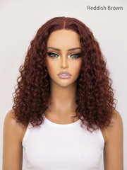 Reddish Brown Deep Wave Glueless Wig 5x5 HD Lace Pre-Cut & Pre-Plucked