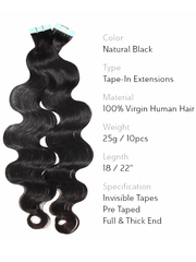 Brooklyn Hair Seamless Volume Tape-Ins Virgin Body Wave Human Hair