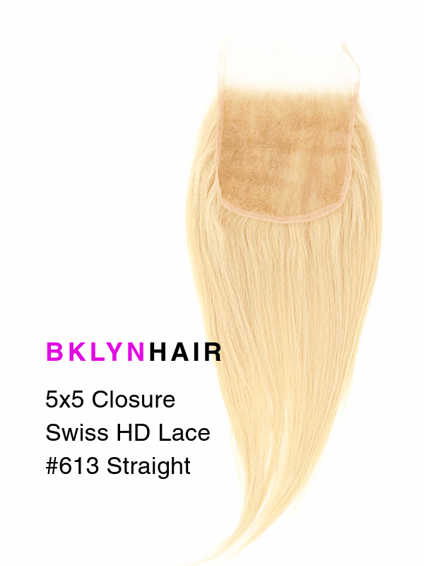 Brooklyn Hair True 5x5 Swiss HD Lace Closure Platinum Blonde Straight