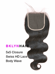 Brooklyn Hair True 5x5 Swiss HD Lace Closure Unprocessed Body Wave