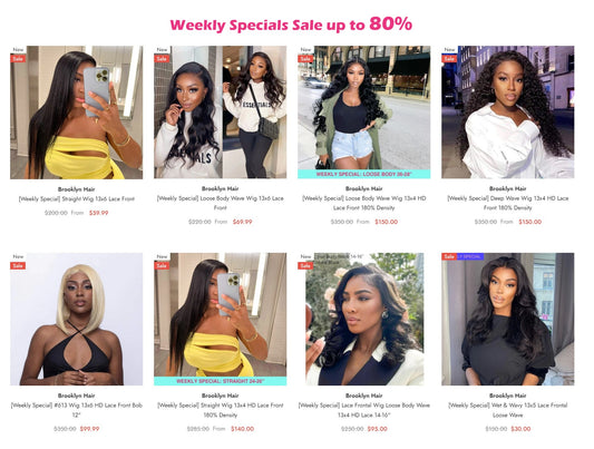 Weekly Specials: Up to 80% Off at Brooklyn Hair!