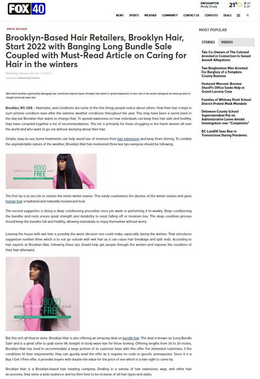 Brooklyn-Based Hair Retailers, Brooklyn Hair, Start 2022 with Banging Long Bundle Sale Coupled with Must-Read Article on Caring for Hair in the winters