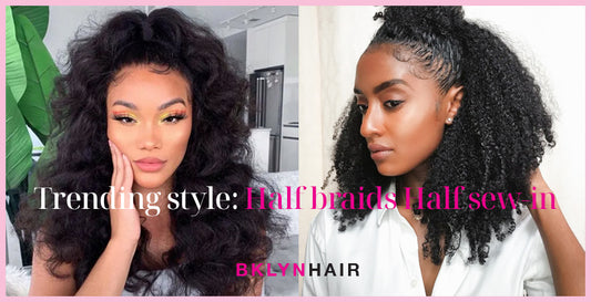 Trending style: Half braids Half sew-in.