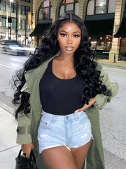 180% Density Loose Body Wave 13x4 HD Lace Front Wig Natural Black