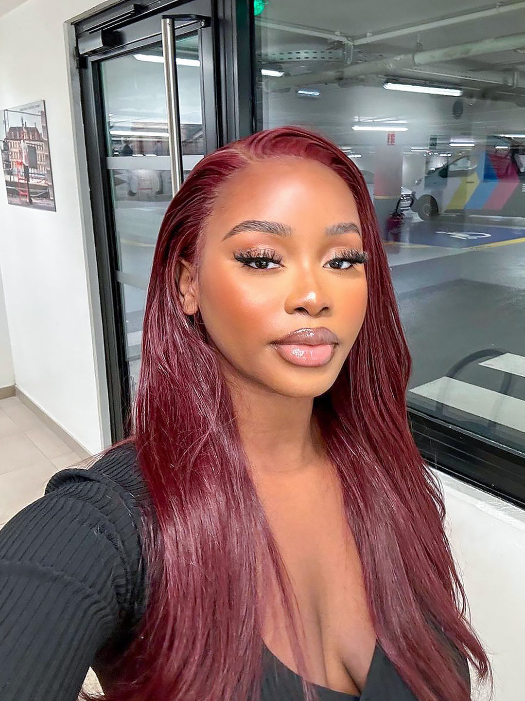 Front lace red wig best sale