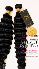 11A Plus Velvet Deep Wave 2-Bundle Deal – 100% Raw Virgin Human Hair