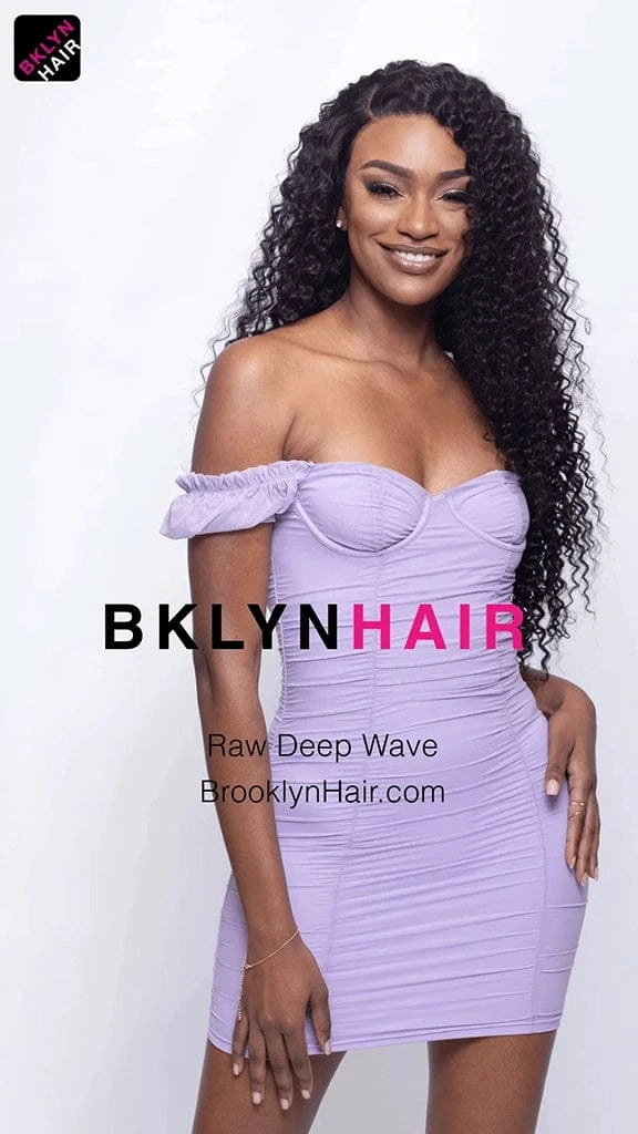 Brooklyn Hair 11A Raw Caribbean Deep Curl 2 Bundle Deal – 100% Unprocessed Human Hair Natural Black