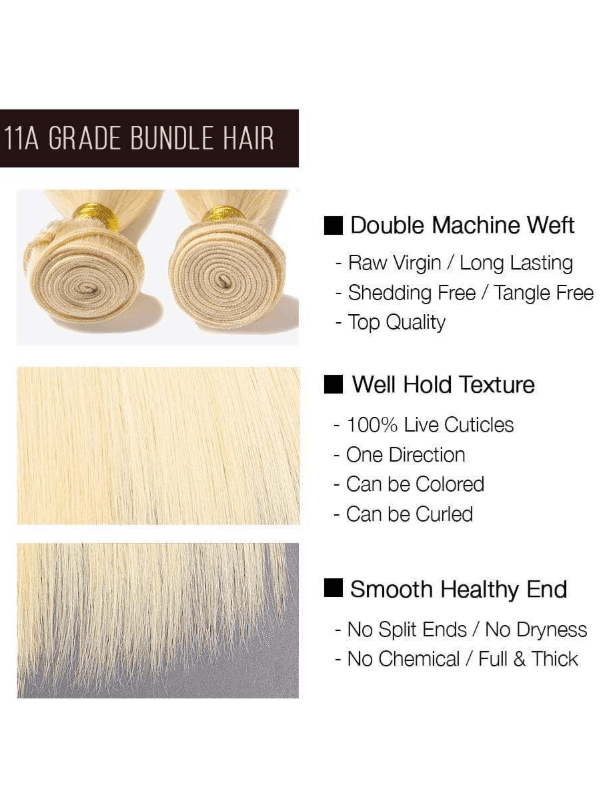 Brooklyn Hair 11A Raw Hair #613 Body Wave Platinum Blonde Bundles – Raw Platinum Waves
