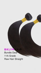 Brooklyn Hair 11A Raw Hair Silky Straight 2 Bundle Deal – 100% Unprocessed Human Hair Natural Black