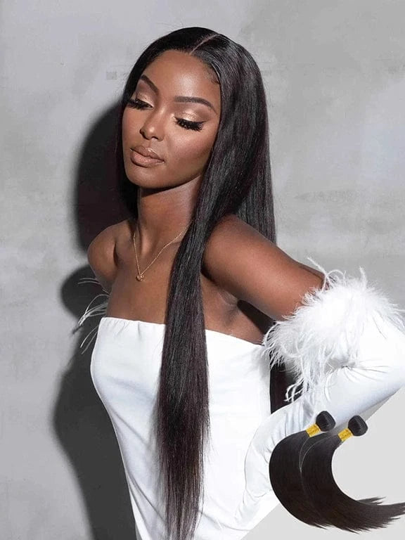 Brooklyn Hair 11A Raw Hair Silky Straight 2 Bundle Deal – 100% Unprocessed Human Hair Natural Black