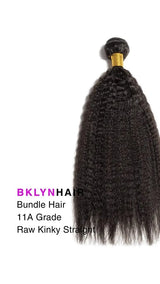 11A Raw Virgin Kinky Straight Bundle – Natural Black 100% Unprocessed Human Hair