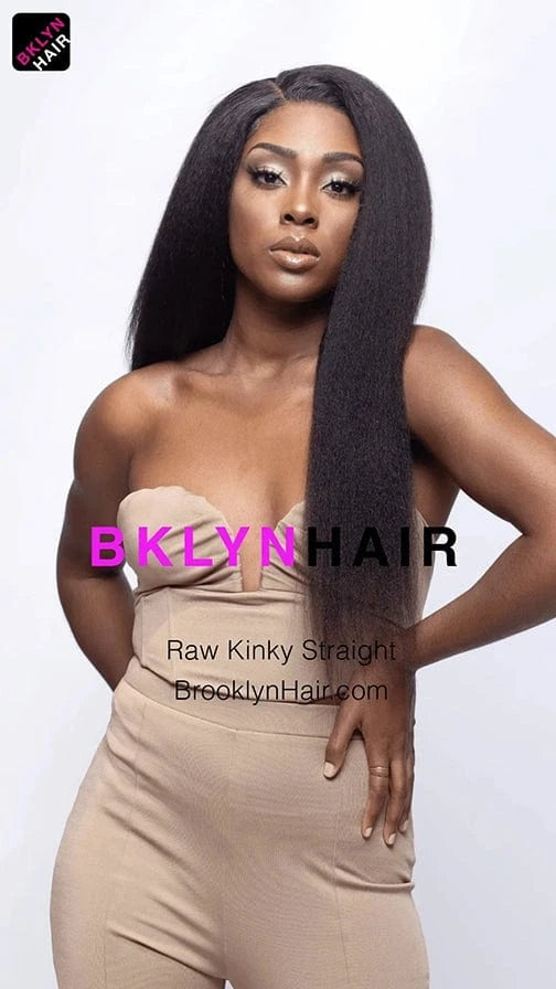 Brooklyn Hair 11A Raw Virgin Kinky Straight Bundle – Natural Black 100% Unprocessed Human Hair
