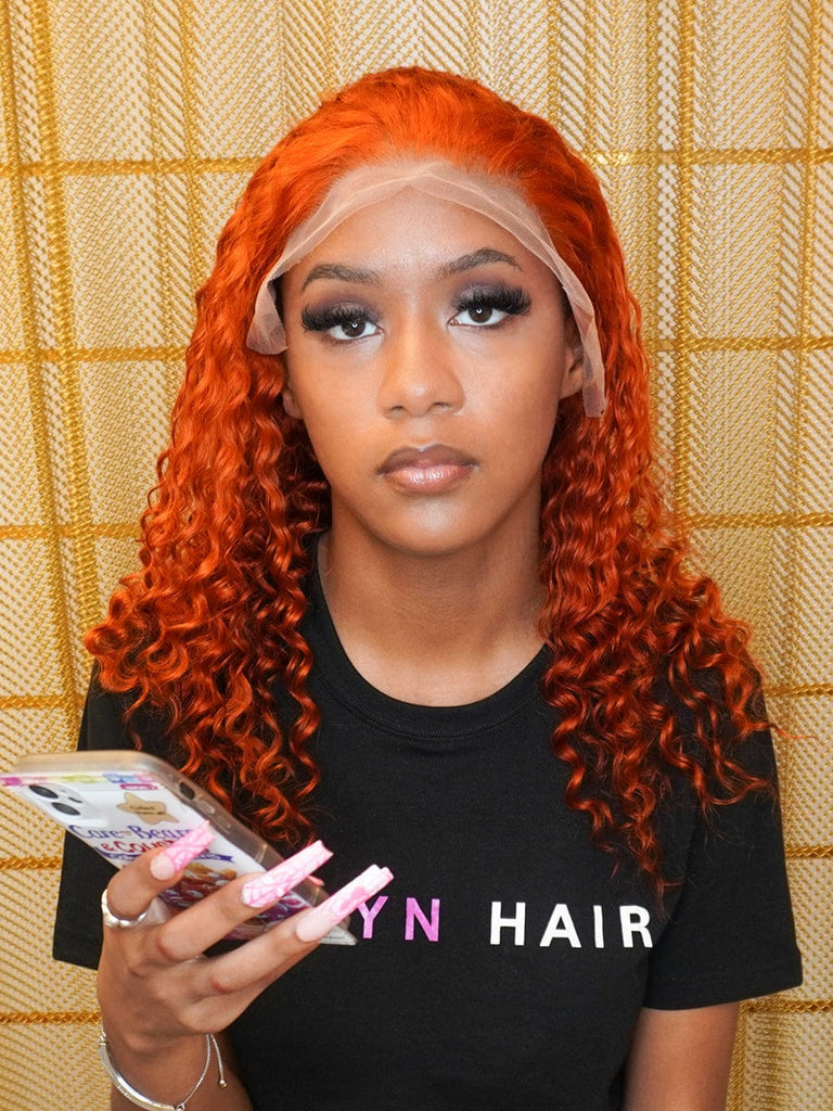 Brooklyn Hair 13x4 HD Lace Front Color-Pop Wig / Deep Wave Wig-Cajun Spice 16-18" / Cajun Spice / 13x4 HD Lace