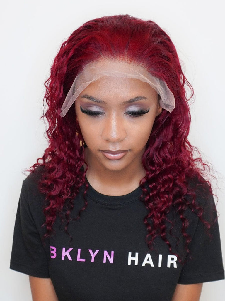 Brooklyn Hair 13x4 HD Lace Front Color-Pop Wig / Deep Wave Wig-Ruby Red 16-18" / Ruby Red / 13x4 HD Lace