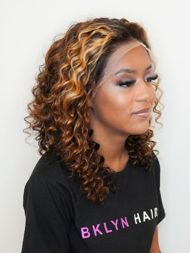 Brooklyn Hair 13x4 HD Lace Front Color-Pop Wig / Deep Wave Wig-Sun Kissed 16-18" / Sun-kissed / 13x4 HD Lace