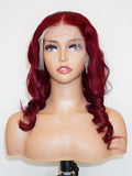 Brooklyn Hair 13x4 HD Lace Front Color-Pop Wig / Loose Body Wave Style Wig 16-18" 16-18" / Ruby Red / 13x4 HD Lace