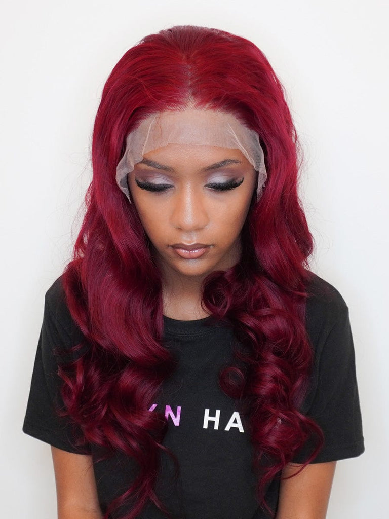 Brooklyn Hair 13x4 HD Lace Front Color-Pop Wig / Loose Body Wave Wig-Ruby Red 24-26" / Ruby Red / 13x4 HD Lace