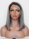 Brooklyn Hair 13x4  HD Lace Front Color-Pop Wig / Straight Bob Short Style Wig Bob Short / Moonlit / 13x4 HD Lace