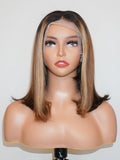 Brooklyn Hair 13x4  HD Lace Front Color-Pop Wig / Straight Bob Short Style Wig Bob Short / Sun-kissed / 13x4 HD Lace