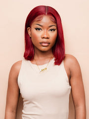 Brooklyn Hair 13x4  HD Lace Front Color-Pop Wig / Straight Bob Wig-Ruby Red Bob Short / Ruby Red / 13x4 HD Lace