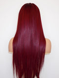 Brooklyn Hair 13x4  HD Lace Front Color-Pop Wig / Straight Style Wig 24-26" 24-26" / Ruby Red / 13x4 HD Lace