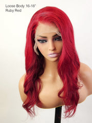 Brooklyn Hair 13x4 HD Lace Front Wig / Loose Body Wave Ruby Red