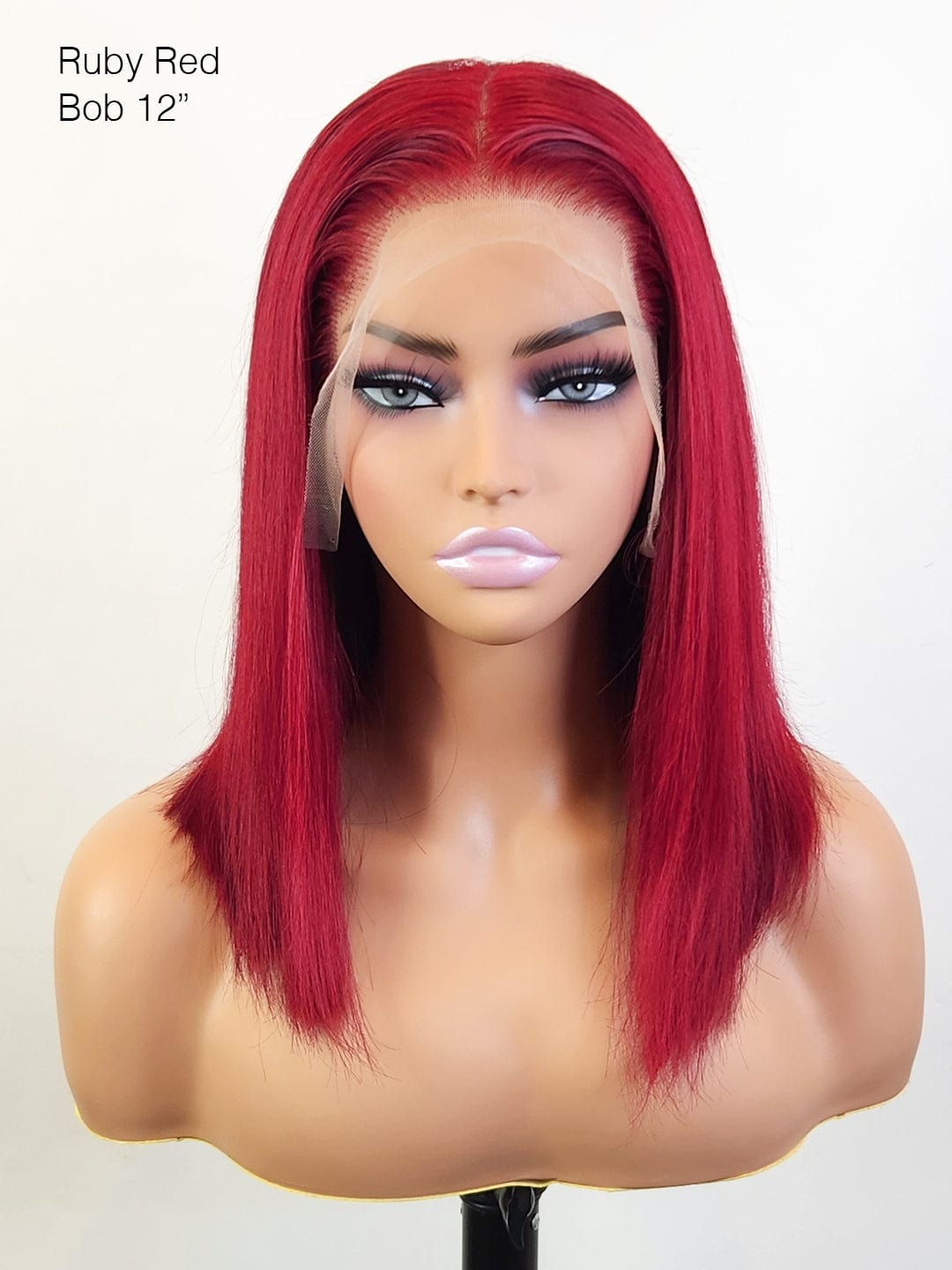 Brooklyn Hair 13x4 HD Lace Front Wig / Straight Bob Ruby Red Bob Short / Ruby Red / 13x4 HD Lace