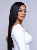 Brooklyn Hair 13x4 HD Lace Front Wig Straight Extra Long 34" 26-28" / Natural Black / HD Lace Front