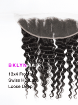13x4 HD Lace Frontal – Loose Deep Wave True Swiss HD 100% Remy Human Hair