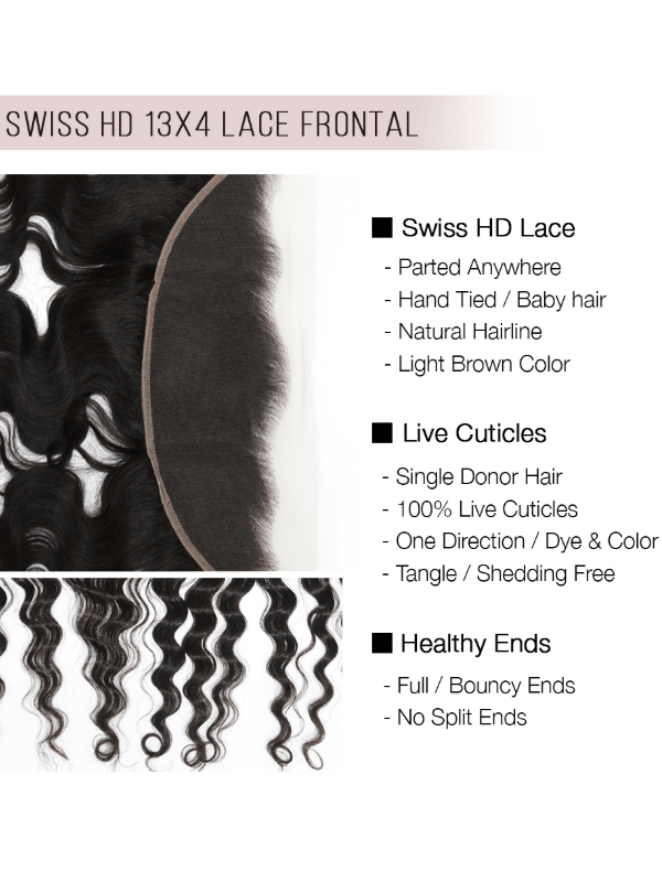 Brooklyn Hair 13x4 HD Lace Frontal – Loose Deep Wave True Swiss HD 100% Remy Human Hair