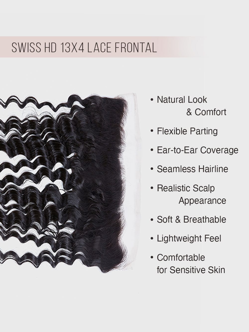 Brooklyn Hair 13x4 HD Lace Frontal – Loose Deep Wave True Swiss HD 100% Remy Human Hair