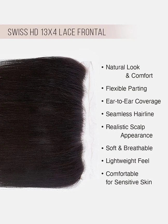 Brooklyn Hair 13x4 HD Lace Frontal – Straight True Swiss HD 100% Remy Human Hair
