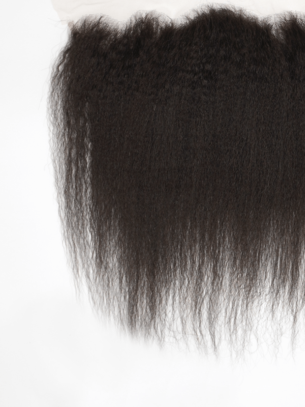 Brooklyn Hair 13x4 Transparent Lace Frontal – Kinky Straight 100% Virgin Human Hair Natural Black 14 / Kinky Straight / Transparent Lace