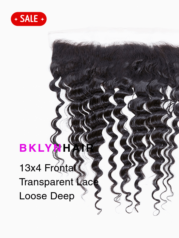 Brooklyn Hair 13x4 Transparent Lace Frontal – Loose Deep Wave Peruvian Virgin Hair Natural Black