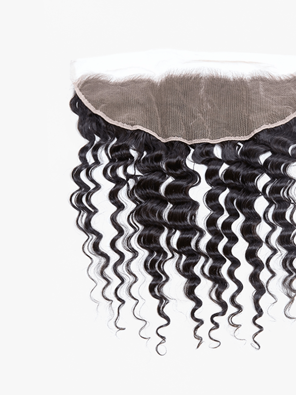 Brooklyn Hair 13x4 Transparent Lace Frontal – Loose Deep Wave Peruvian Virgin Hair Natural Black