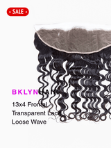 13x4 Transparent Lace Frontal – Loose Wave Brazilian Virgin Hair Natural Black
