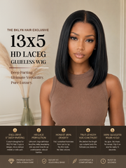 The BKLYN Exclusive 13x5 HD Lace Frontal Glueless Wig Straight 10-12" 180% Density