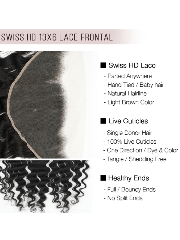 Brooklyn Hair 13x6 HD Lace Frontal – Loose Wave True Swiss HD 100% Remy Human Hair