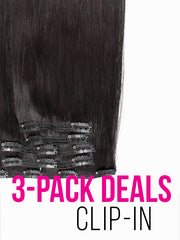 Straight Clip-In Hair Extensions- 3-Pack Deals