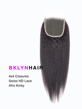 4x4 HD Lace Closure – Kinky Straight True Swiss HD 100% Remy Human Hair