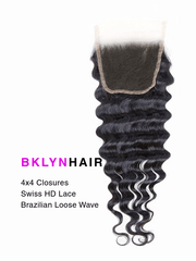 Brooklyn Hair 4x4 HD Lace Closure – Loose Wave True Swiss HD 100% Remy Human Hair