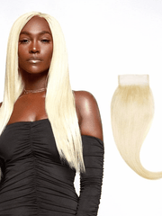 Brooklyn Hair 4x4 Transparent Lace Closure – #613 Platinum Blonde Straight 100% Remy Human Hair