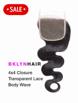 4x4 Transparent Lace Closure – Body Wave 100% Unprocessed Virgin Human Hair