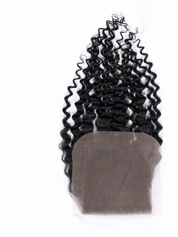 Brooklyn Hair 4x4 Transparent Lace Closure – Bohemian Jerry Curl 100% Virgin Human Hair 14 / Water Wave / Transparent Lace