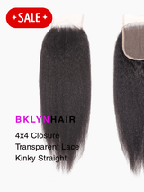 4x4 Transparent Lace Closure – Kinky Straight 100% Virgin Human Hair
