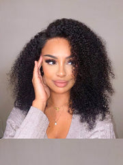 Bohemian Jerry Curl 4x4 Transparent Lace Closure Natural Black