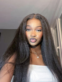 Kinky Straight 4x4 Transparent Lace Closure Natural Black