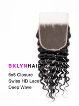 5x5 HD Lace Closure – Caribbean Deep Wave True Swiss HD 100% Remy Human Hair